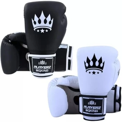 Imagen de Playerz SparTech Guantes de boxeo con velcro para entrenamiento Muay Thai Kickboxing y MMA 10 onzas, 12 14 16 onzas