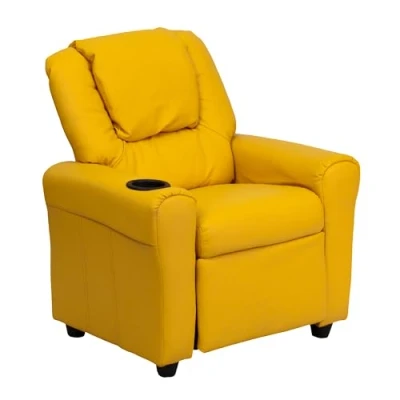 Imagen de Flash Furniture contemporáneo Beige Vinilo niños reclinable con portavasos y reposacabezas
