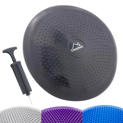 Imagen de CampTeck U7292 Cojin Equilibrio Disco Vestibular Inflable 32cm con Bomba de Mano para el Entrenamiento del Balance, Agilidad, Gimnasio, Yoga, Sentada Cómoda Negro