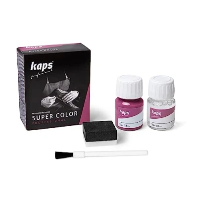 Imagen de Kaps Tinte con Imprimación para Zapatos Y Bolsos Textiles de Cuero Natural Sintético, Super Color And Preparer, 70 Colores (161 magenta)