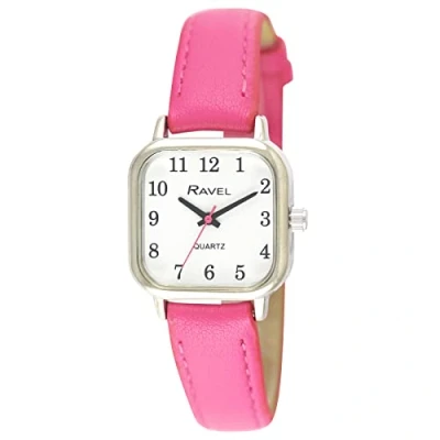 Imagen de Ravel Reloj Brighter Days Cuadrado para Mujer en Tono Plata Cuarzo Analógico R0141.05.2 Rosa Fucsia