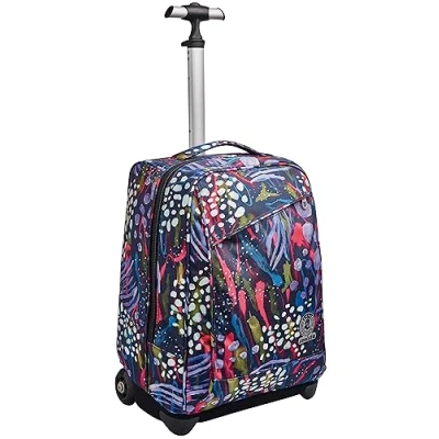 Imagen de Invicta Mochila con Ruedas TROLLEY ABSTRACT JUNGLE, Turquesa 2 en 1, Escolar Carro, Crossover System Bolso Niñas y Adolescentes Maxi Capacidad