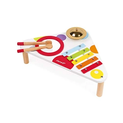 Imagen de Janod Confetti Tabla Musical en Madera, Instrumento para Niños, Juguete de Imitación y Estimulación Del Talento Desde 1 Año, J07634