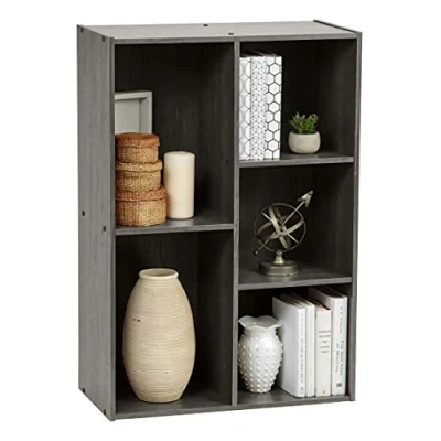 Imagen de Iris Ohyama Estantería de Cubos 5 Compartimentos, 60cm Ancho, Gris, Exposición, Modular, Almacenamiento, para Sala Estar, Habitación, Oficina, Espacio Ahorrado, Librería, Montaje Fácil, CX 23C