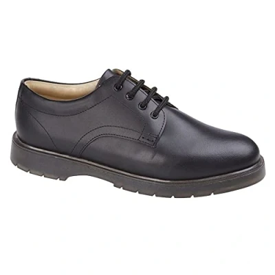 Imagen de Grafters, M181 Zapato de uniforme cuero para hombre con suela PVC/nitrilo (piel cerosa negra, Numeric_8), Black, 42 1/3 EU