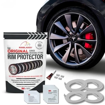 Imagen de Rimblades Original ÚLTIMOS NUEVOS Protectores de llantas aleación LUJO Protección ruedas Se adapta a 12 24 pulgadas. (Blanco)