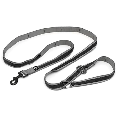 Imagen de Kurgo Quantum Correa 6 en 1, Manos Libres para Perro, de Cintura Correr, Running Ajustable, Reflectante Negro