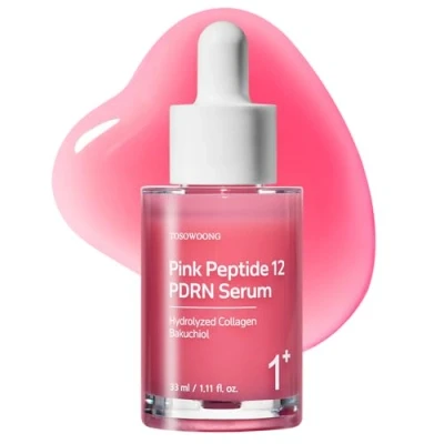 Imagen de TOSOWOONG Pink Peptide 12 PDRN Serum con DNA de Salmón 10,320ppm, Péptidos, Niacinamida, Hidratante, Reafirmante, Mejora el Tono la Piel, Cuidado Facial Coreano, 33ml, 1.11 fl. oz.