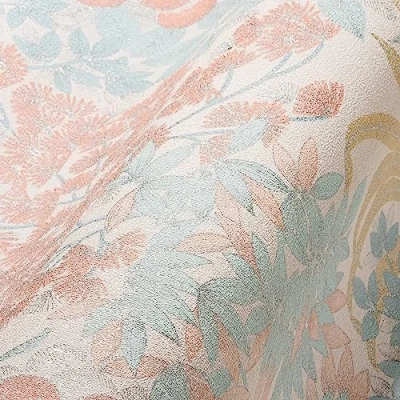 Imagen de Livingwalls Travel Styles Papel pintado no tejido, diseño de flores silvestres, color blanco y azul, para varias habitaciones, 10,05 x 0,53 m