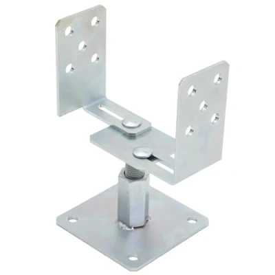 Imagen de TRIBECCO Soporte para postes en U tacos, altura regulable M20, 60 90 mm, ancho ajustable, 70 160 acero galvanizado caliente, anclaje de hormigón madera cuadrados