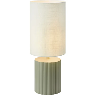 Imagen de Markslöjd Lámpara de mesa Can, blanco/gris, altura 57 cm, cerámica, textil