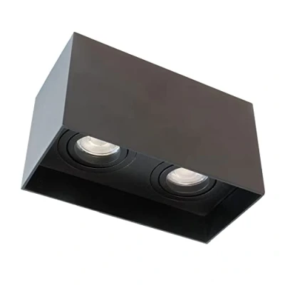 Imagen de wonderlamp Foco techo superficie 2 puntos de luz, Negro, Orientable 30º, Bombilla GU10, Classic