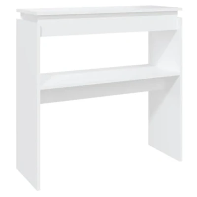 Imagen de vidaXL Mesa Consola Entrada Acento Pasillo Vestíbulo Recibidor Auxiliar Decoración Hogar Casa Escritorio de Madera Contrachapada Blanco 80x30x80 cm