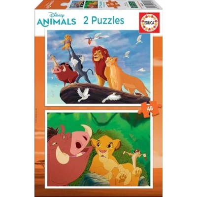 Imagen de Educa Set de 2 Puzzles Infantiles con 48 Piezas cartón Rey León, Disney. A Partir 4 5 6 años (18629)