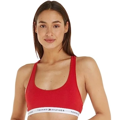 Imagen de Tommy Hilfiger Unlined Bralette Sujetador deportivo, Mujer, Talla: Medium, Primary red