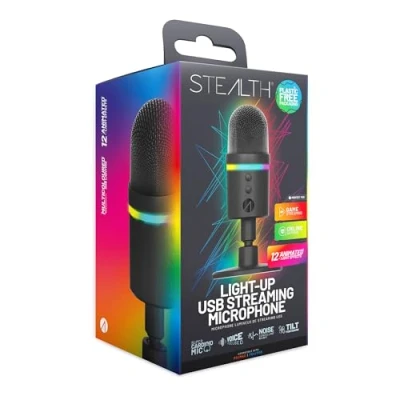 Imagen de STEALTH Micrófono de transmisión USB LED iluminado con función cancelación ruido