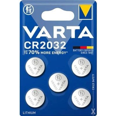 Imagen de VARTA Pilas de botón CR2032, 5 unidades, Power On Demand, litio, 3 V