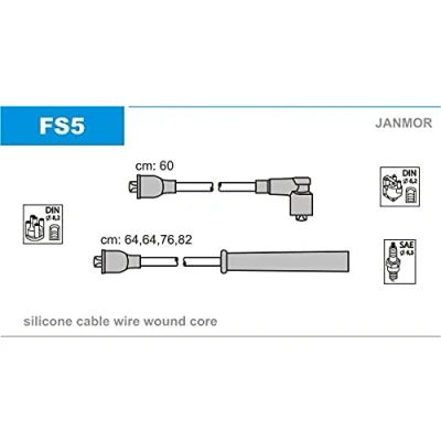 Imagen de JANMOR FS5 Juego de Cables Encendido FORD: Sierra Mk2 Berlina, FIESTA 2, Hatchback