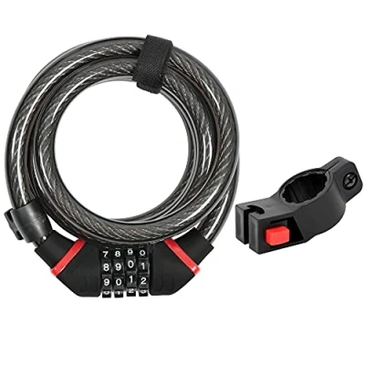 Imagen de Zéfal K Traz C6, Candado de bicicleta Espiral con Combinación soporte para bicicleta, scooter, eléctrica y scooter