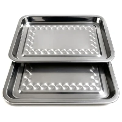 Imagen de Space Home Bandeja para Servir Rectangular Llana Acero Inoxidable Set de 2 36 x 27