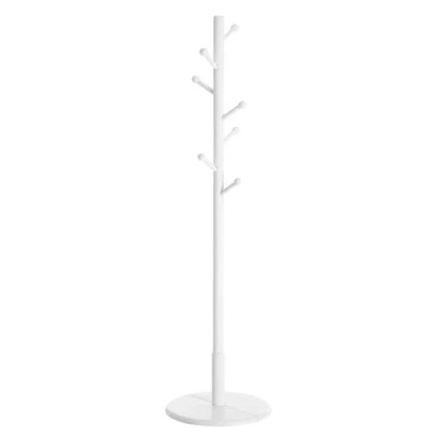 Imagen de VASAGLE Perchero de Pie, para Abrigos, Madera en Forma Árbol con 7 Ganchos Redondos, Ropa, Gorras, Bolsos, Pasillo, Dormitorio, Blanco RCR07WT