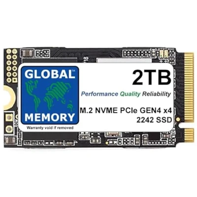 Imagen de GLOBAL MEMORY Unidad de estado sólido (SSD) M.2 2242 PCIe Gen4 x4 NVMe 2 TB para portátiles, ordenadores escritorio, servidores, estaciones trabajo, placas base