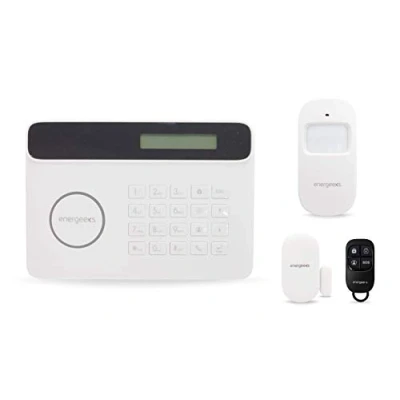 Imagen de Energeeks Sistema de Alarma WiFi Conectividad gsm Protección Hogar Incluye Sirena y Sensores Movimiento/Apertura hasta 60 Adicionales App Móvil con Alexa/Google