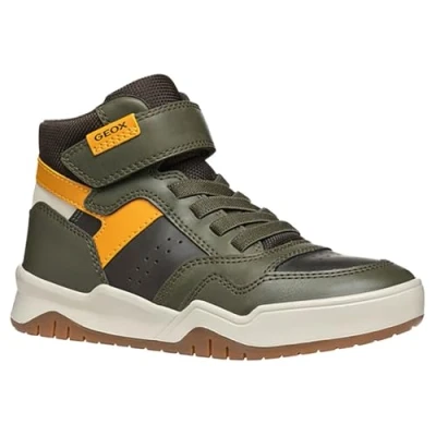 Imagen de Geox Perth BOY Zapatillas altas para niños, Talla: 28, Dark green/ochre yellow Zapatos