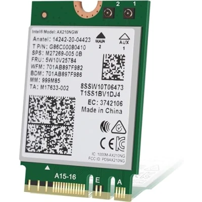 Imagen de Intel WiFi 6E AX210 (Gig+) Wireless Network Adapter No vPro, Bluetooth 5.2 AX210.NGWG Wi Fi