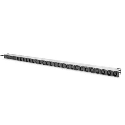 Imagen de DIGITUS DN 95450 PDU básica para TI 24 Tomas C13 y 3 C19 Enchufe de 16 A 1 Fase Montaje Vertical línea alimentación m regleta enchufes armarios Red servidores