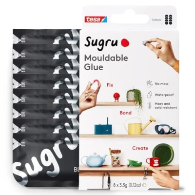 Imagen de Sugru Mouldable Glue de tesa, adhesivo fuerte multiusos, envase 8 (8 x 3,5 g) en Negro