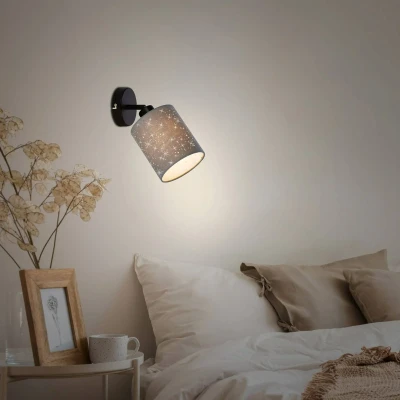 Imagen de Briloner Foco de pared Stofa, efecto estrella, 1 luz, gris