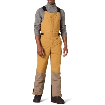 Imagen de Amazon Essentials Peto para la Nieve Aislante y Resistente al Agua Hombre, Dorado Marrón Claro Bloque de Color, XL