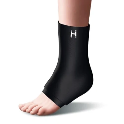 Imagen de HoMedics Tobillera de Compresión Gel para Alivio con Frío y Calor, Supersuaves Relleno a Base Agua Flexible Relajación Alivio, Transpirable, Negros