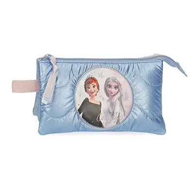 Imagen de Disney Frozen Seek Courage Estuche Triple Azul 22x12x5 cms Poliéster