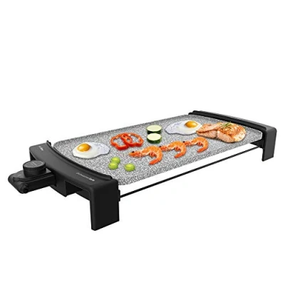 Imagen de Cecotec Plancha eléctrica Tasty &amp;Grill 3000 RockWater. 2600 W, Revestimiento de Riedra RockStone, Resistencia en Forma M, Termostato Ajustable, Piezas Aptas para lavavajillas