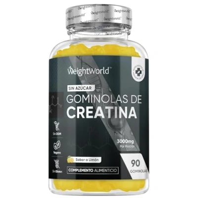 Imagen de Gominolas de Creatina Monohidratada 3000mg Gomitas Pre Entreno Sabor Limón Monohidrato Sin Gluten ni Azúcar para Aumentar el Rendimiento y Resistencia Durante Deporte