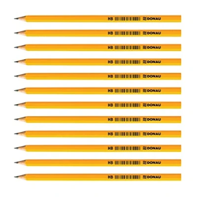 Imagen de OFFICER PRODUCTS DONAU 7383001PL 99 Lápices de madera/HB / 12 unidades, paquete no tóxicos/color: amarillo