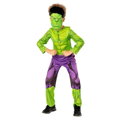 Imagen de Rubies Disfraz Hulk para niño, Jumpsuit estampado y máscara con pelo, Oficial Marvel, sostenible Green Colección halloween, navidad, carnaval cumpleaños.