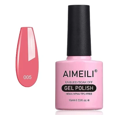 Imagen de AIMEILI Esmaltes Semipermanentes para Uñas Soak Off UV LED De Gel Rose Bud (005) 10ml