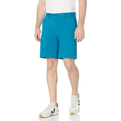 Imagen de Amazon Essentials Pantalones Cortos Chinos de 23 cm con Corte Clásico Hombre, Cian Oscuro, 33W