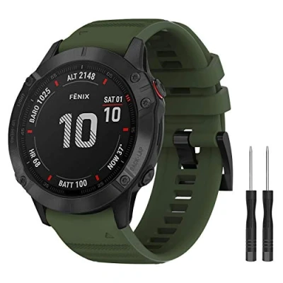 Imagen de Correa para Fenix 8 51mm/Fenix 7X/Fenix 7X Solar/Fenix 6X/Fenix 6X Pro/Fenix 3 HR, 26mm Silicona Pulsera Impermeable Correas de Repuesto Sapphire 3/Fenix 5X/Fenix 5X Plus