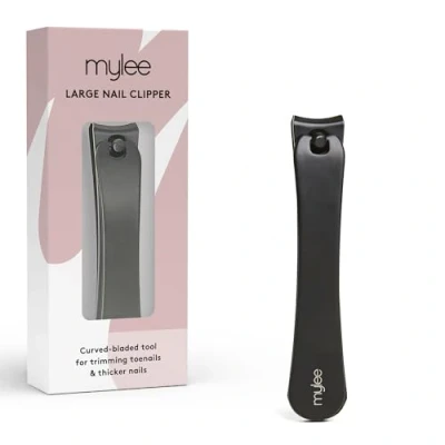 Imagen de Mylee cortaúñas grande, profesional, elegante, negro mate, acero inoxidable, grande de calidad salón para recortar con precisión las uñas los pies y más grandes