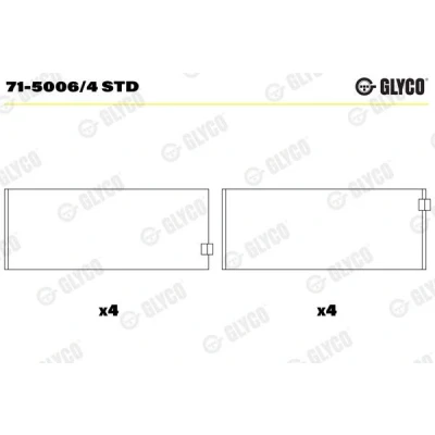 Imagen de Cojinete de biela GLYCO 71 5006/4 STD