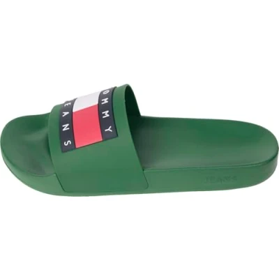 Imagen de Tommy Jeans Chanclas Hombre con Logotipo, Verde (Terrain), 40