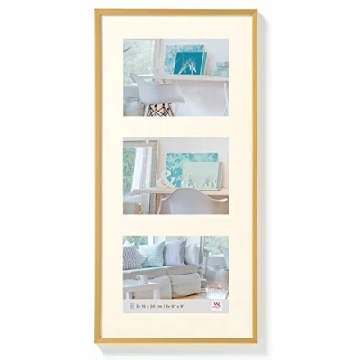 Imagen de walther design KV320G New Lifestyle marco de fotos plástico, 3 15x20 cm, dorado
