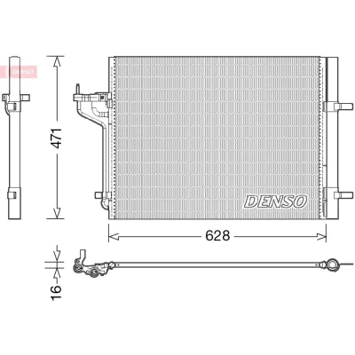 Imagen de DENSO DCN10029 Condensador con secador 628x471x16 R 134 a 628 FORD: FOCUS 3, C Max 2, 3 Turnier