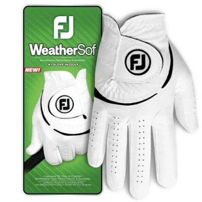 Imagen de FootJoy Weathersof Guante de Golf para Hombre, Blanco/Negro, XL