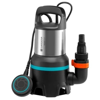 Imagen de Gardena bomba sumergible de aguas residuales 16000: caudal 16 000 l/h, función automática, interruptor flotación funcionamiento continuo, sistema acoplamiento rápido, 450 W (9042 20)