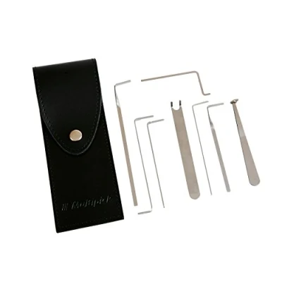 Imagen de Multipick ELITE Juego profesional de tensores 8 piezas en un estuche cuero auténtico, accesorios para el ganzuado